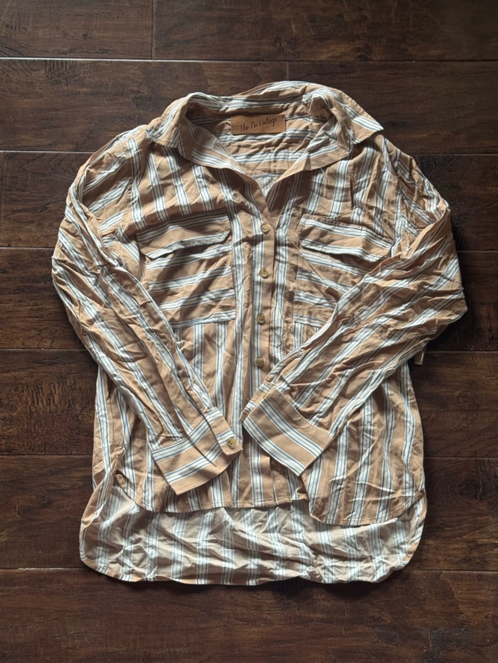NWT The Nu Vintage Striped Button Down Top Size Large